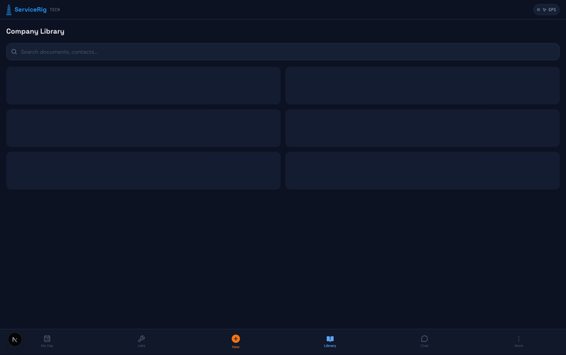 ServiceRig Tech Library Mobile — pre-loaded code references accessible in the field