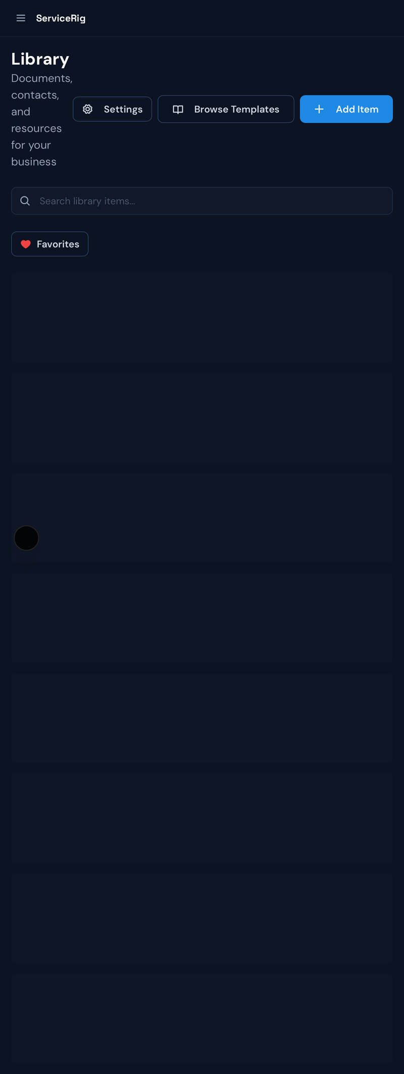 ServiceRig Library — license and certification tracking with expiration alerts