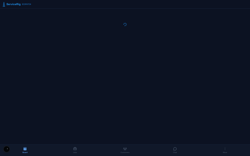 ServiceRig Dispatch Calendar — drag-and-drop job board with tech assignments